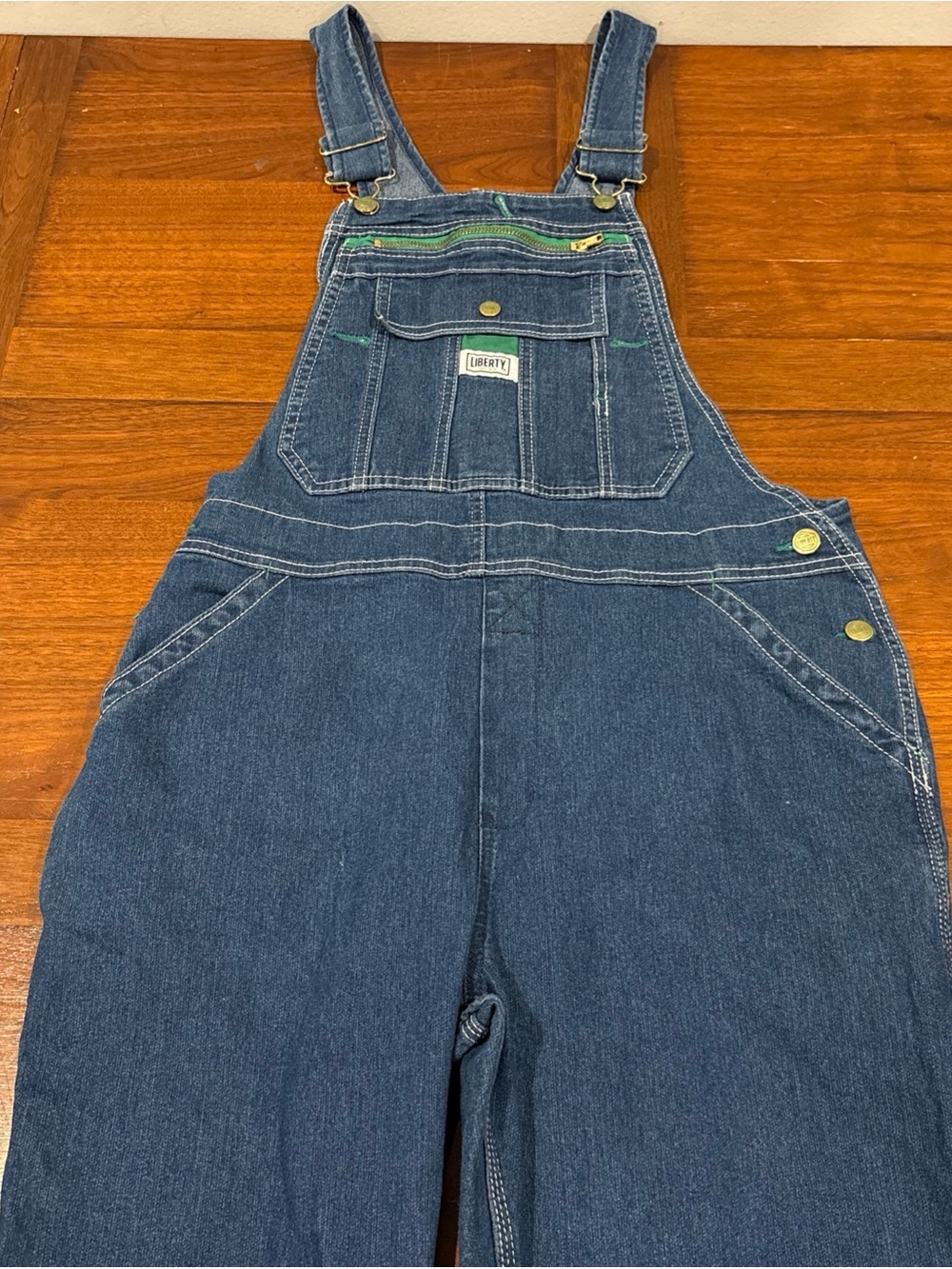 Liberty Indigo Blue Denim Bib Overalls Workwear Outdoor Straight leg Women’s LG